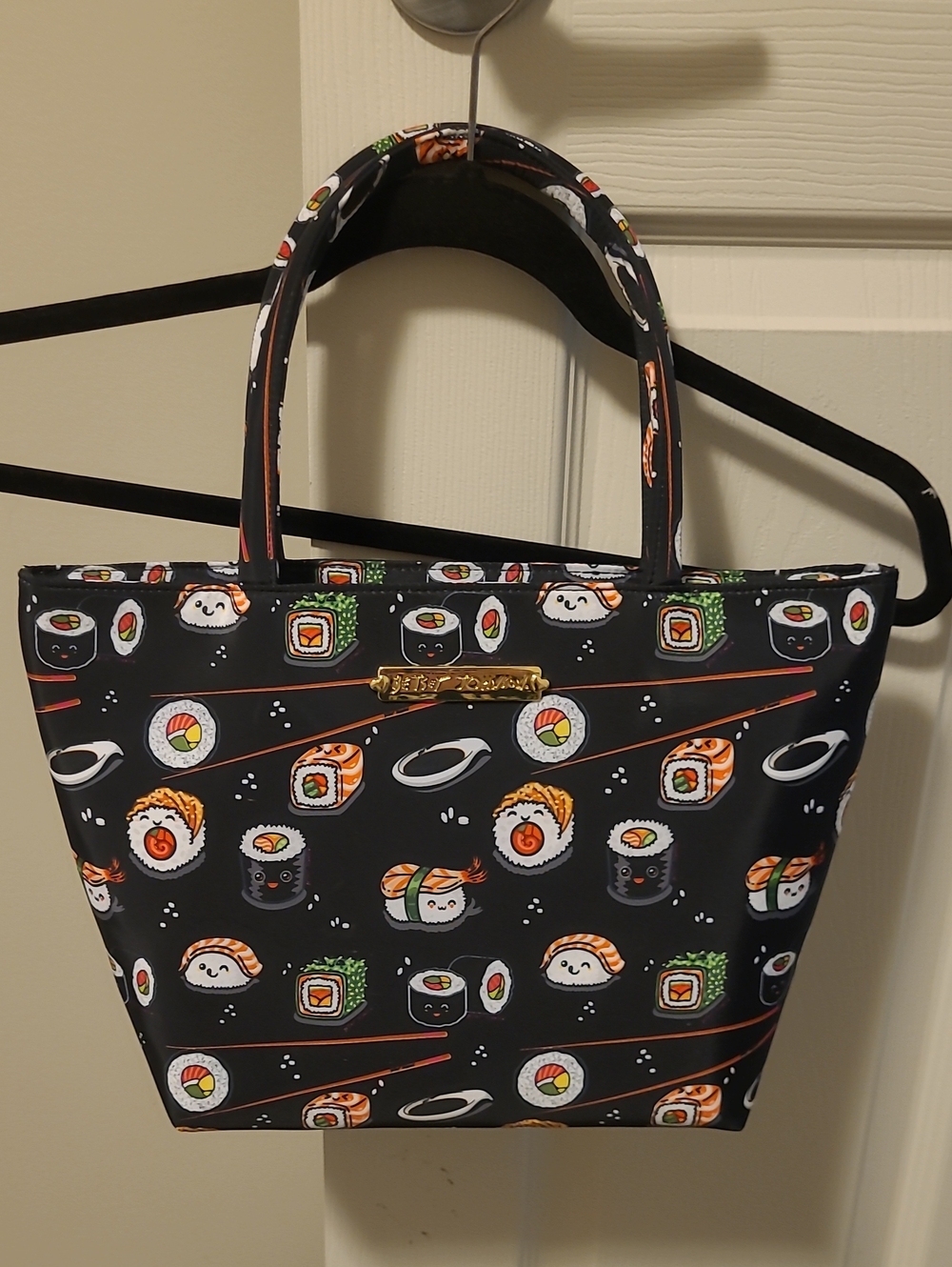 Betsey Johnson Black Sushi Print Tote Bag